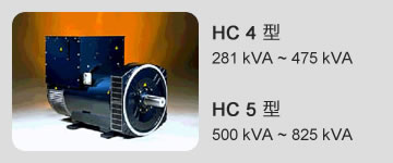 HC 4 型 281 kVA ~ 475 kVA / HC 5 型 500 kVA ~ 825 kVA