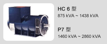 HC 6 型 875 kVA ~ 1438 kVA / P7 型 1460 kVA ~ 2860 kVA